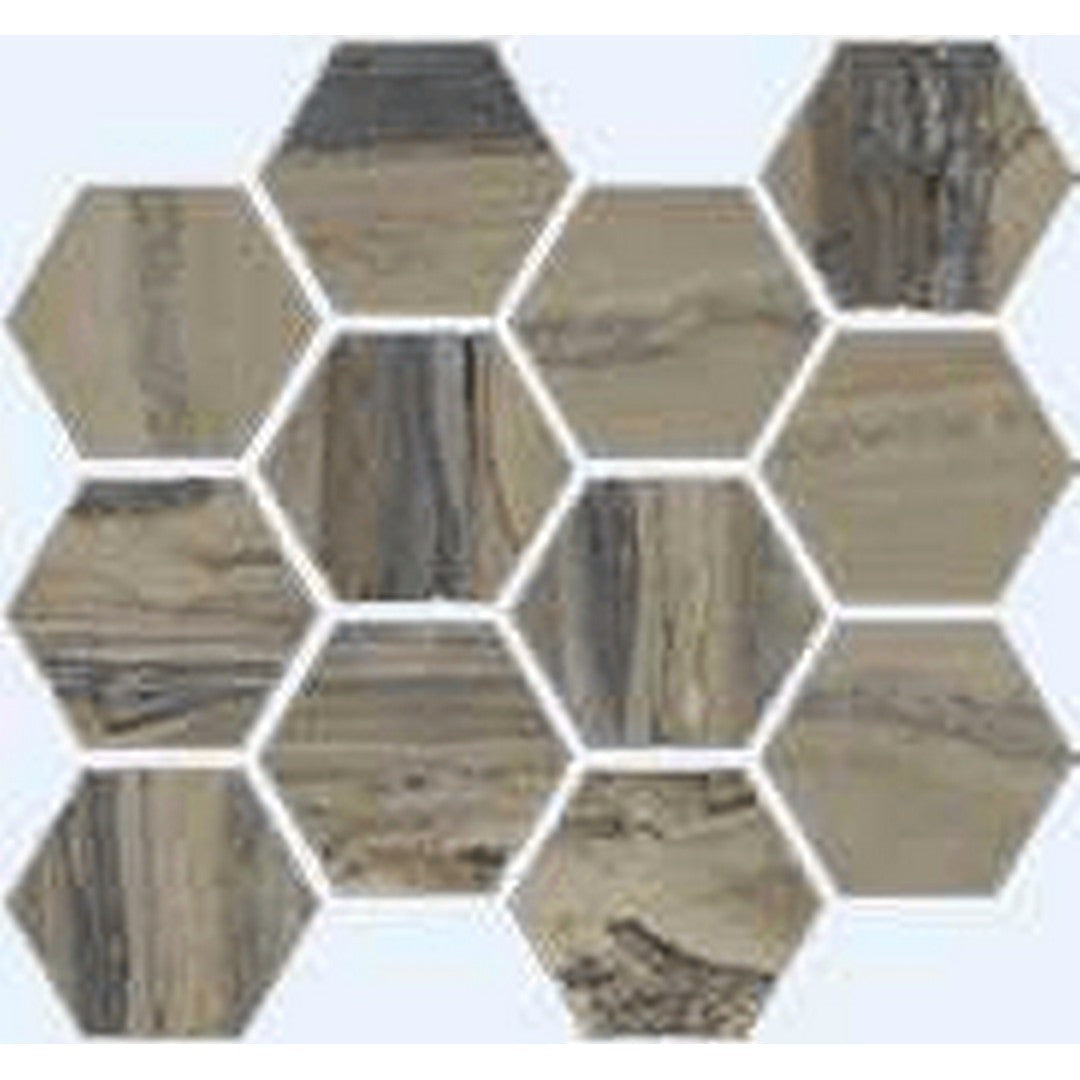 Happy Floors Exotic Stone 12" x 14" Natural Porcelain Hexagon Mosaic