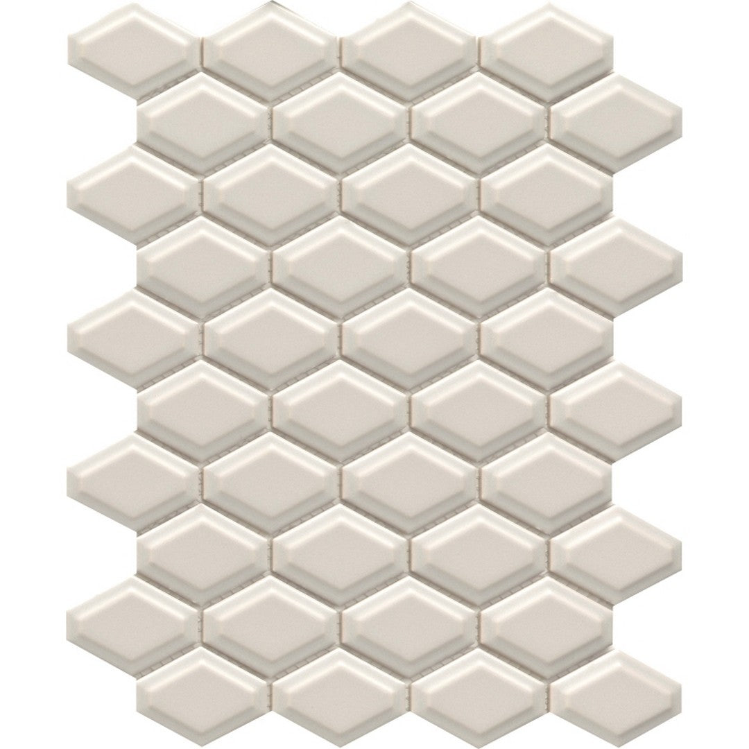 Emser Catch 10" x 13" Pressed Glossy 2" Hexagon Porcelain Mosaic