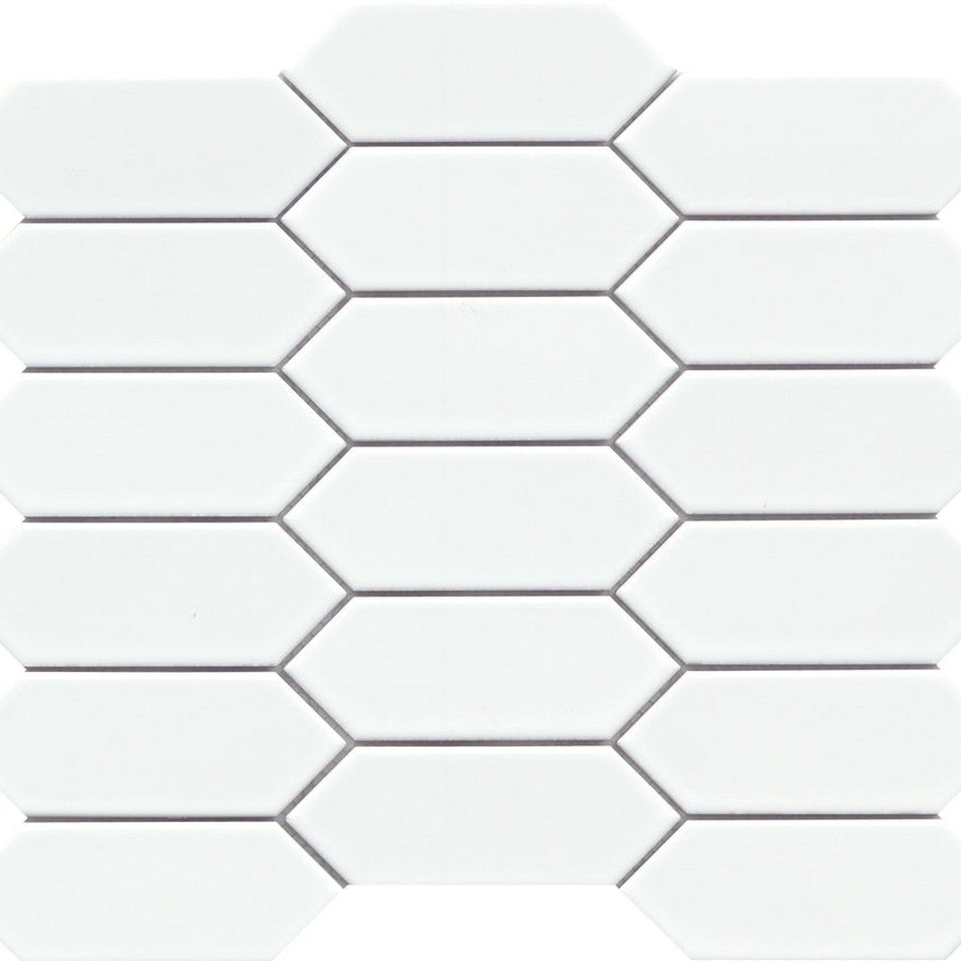 Emser Catch 11" x 13" Glossy Picket Ceramic Mosaic