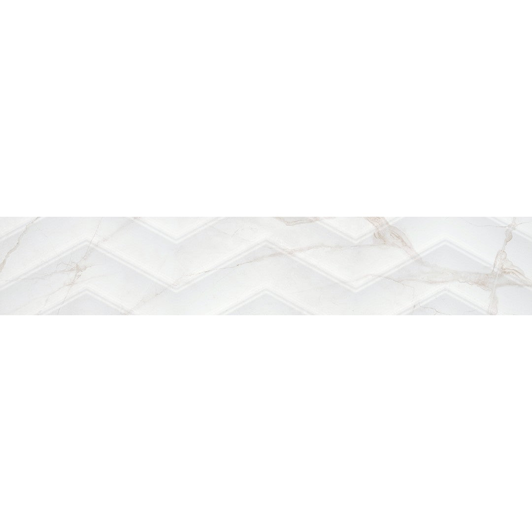 Emser Sculpture 13" x 36" Glossy Chevron Ceramic Tile