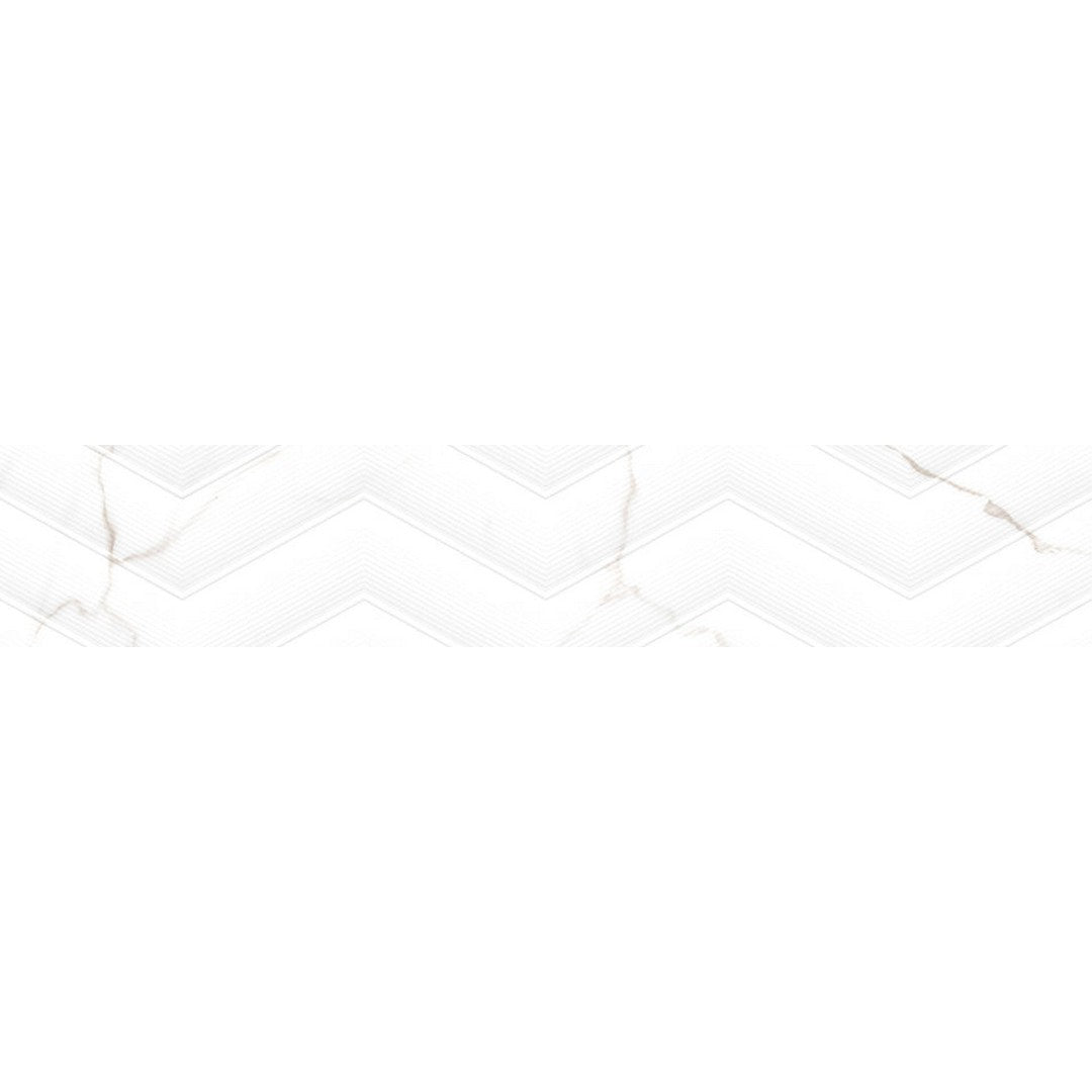 Emser Sculpture 13" x 36" Glossy Chevron Ceramic Tile