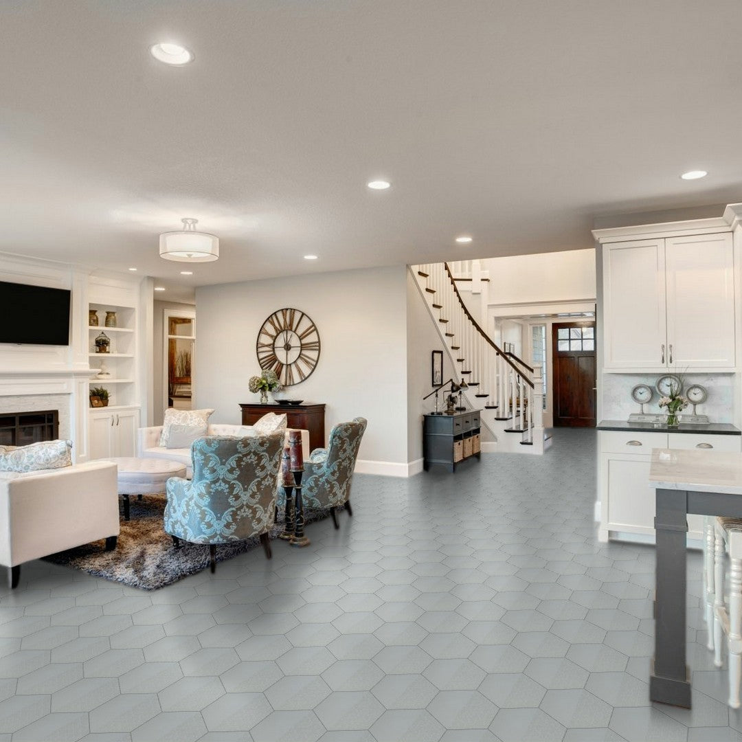 Emser-Rhythm-11-x-13-Matte-Pattern-Hexagon-Porcelain-Tile-Silver-Hex-Pattern