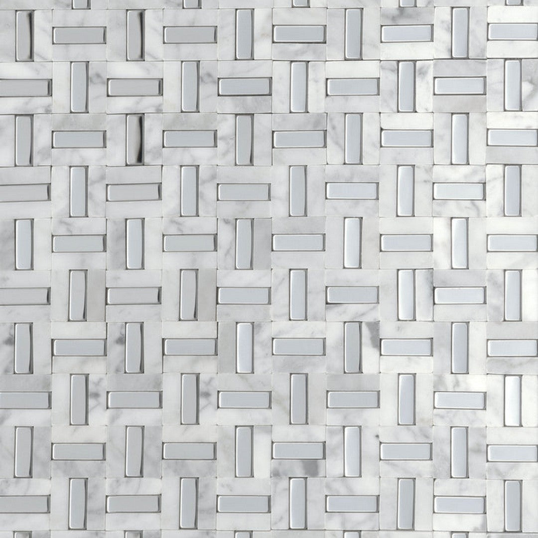 Emser Link 12" x 17" Honed Marble Groutless Mosaic