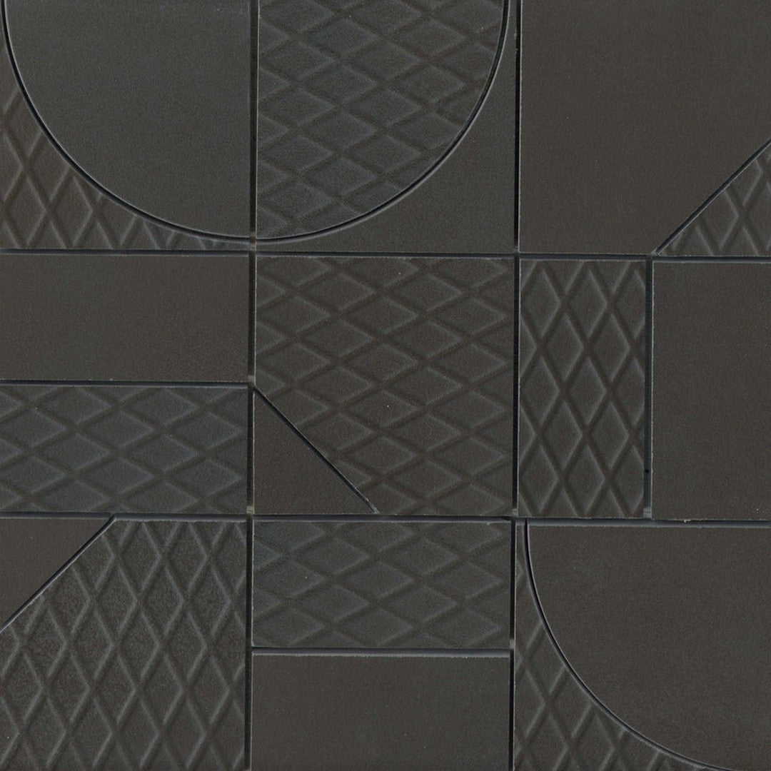 Emser Ironworx 12" x 12" Matte Geometric Porcelain Mosaic