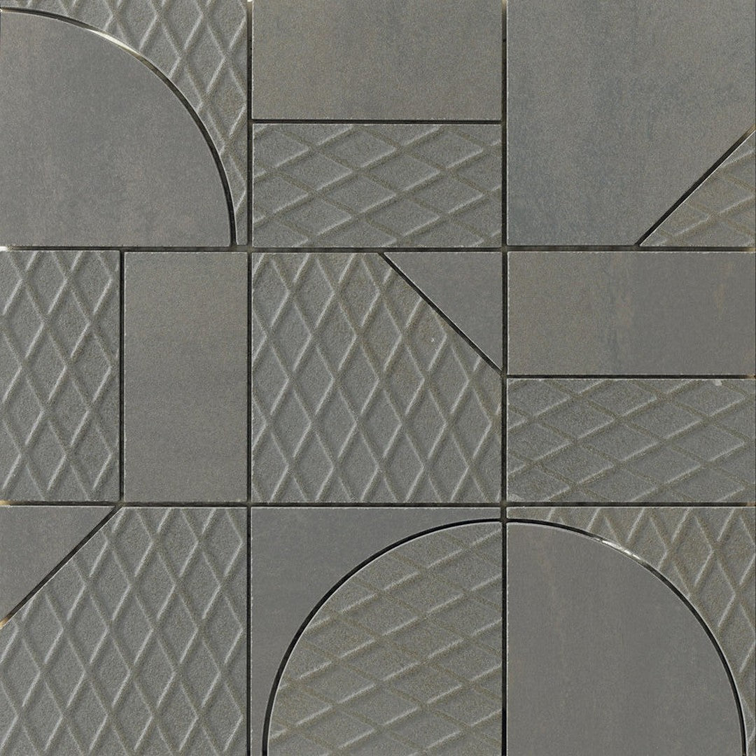 Emser Ironworx 12" x 12" Matte Geometric Porcelain Mosaic