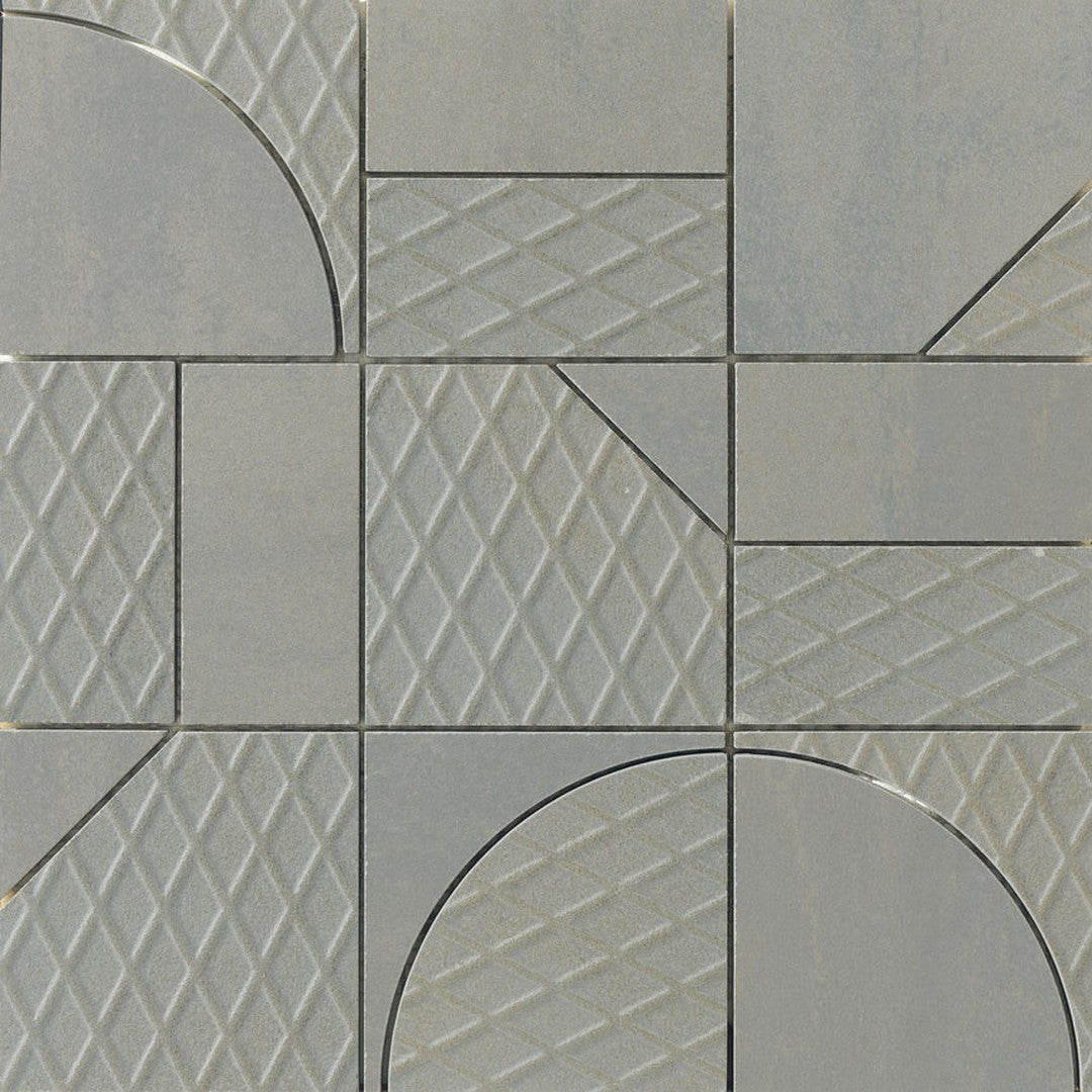 Emser Ironworx 12" x 12" Matte Geometric Porcelain Mosaic