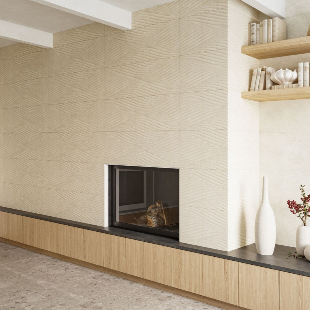 Bedrosians Frammenta Porcelain Matte Tile 24" x 24" Dark Grey Roomscene