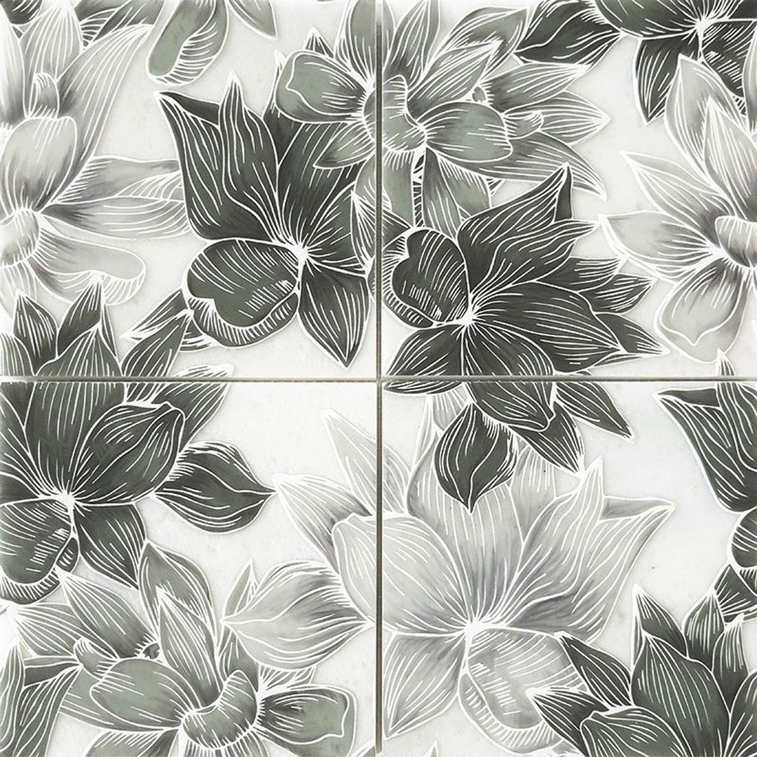 MiR Flora 12" x 12" Natural Stone Decorative Mosaic
