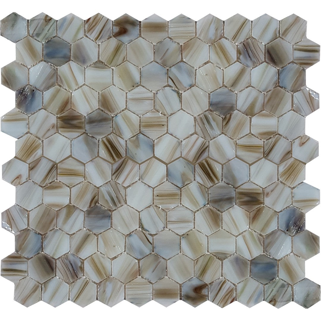 Tesoro Aurora 10.75" x 11.25" Interlocking Hexagon Glass Mosaic