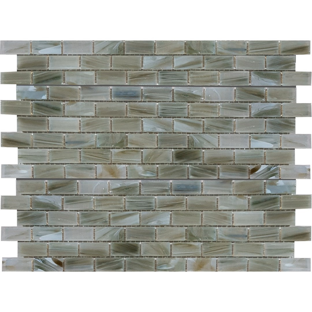 Tesoro Aurora 12.25" x 12.75" Interlocking Staggered Glass Mosaic