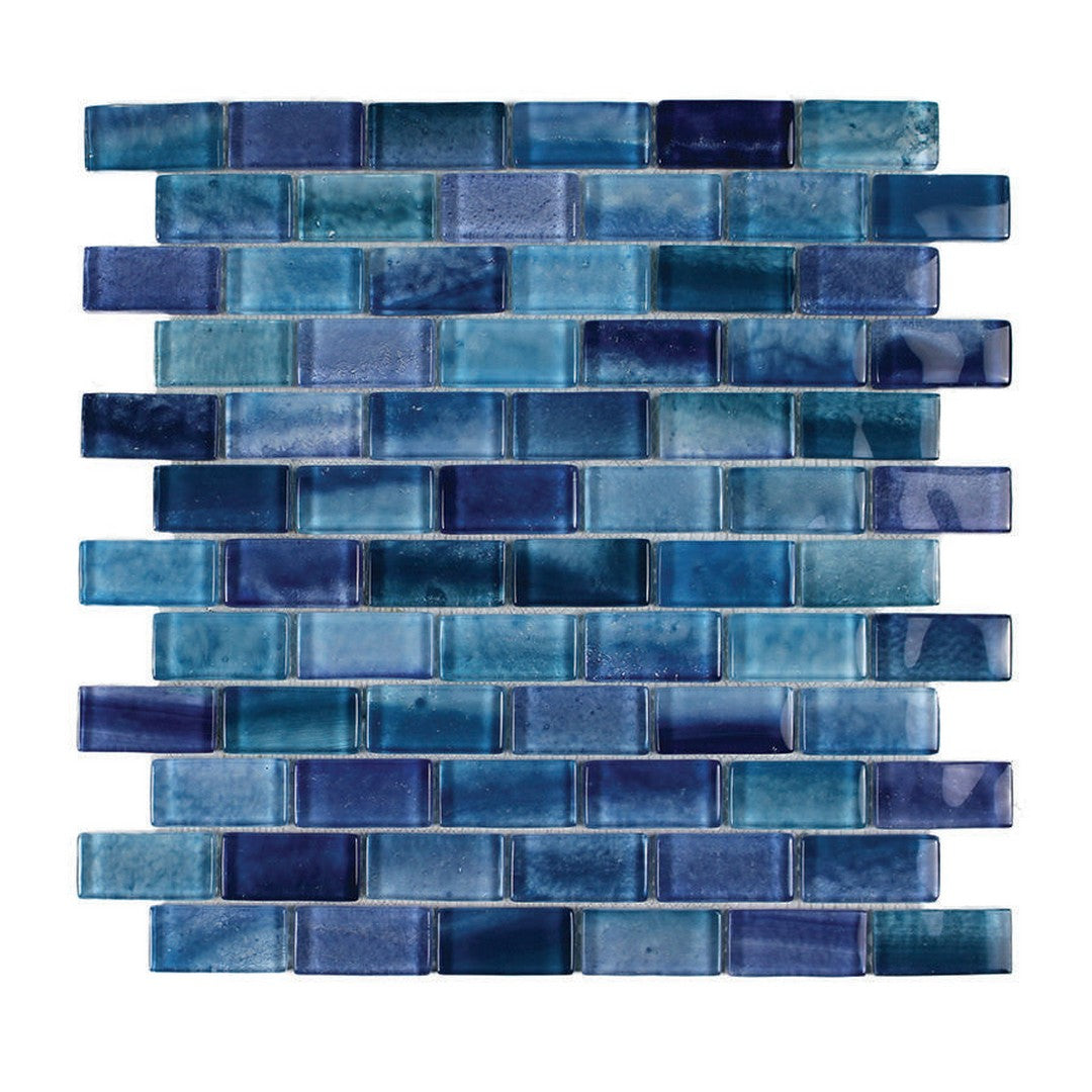 Tesoro Gemstone 12" x 12" Interlocking 1x2" Staggered Glass Mosaic