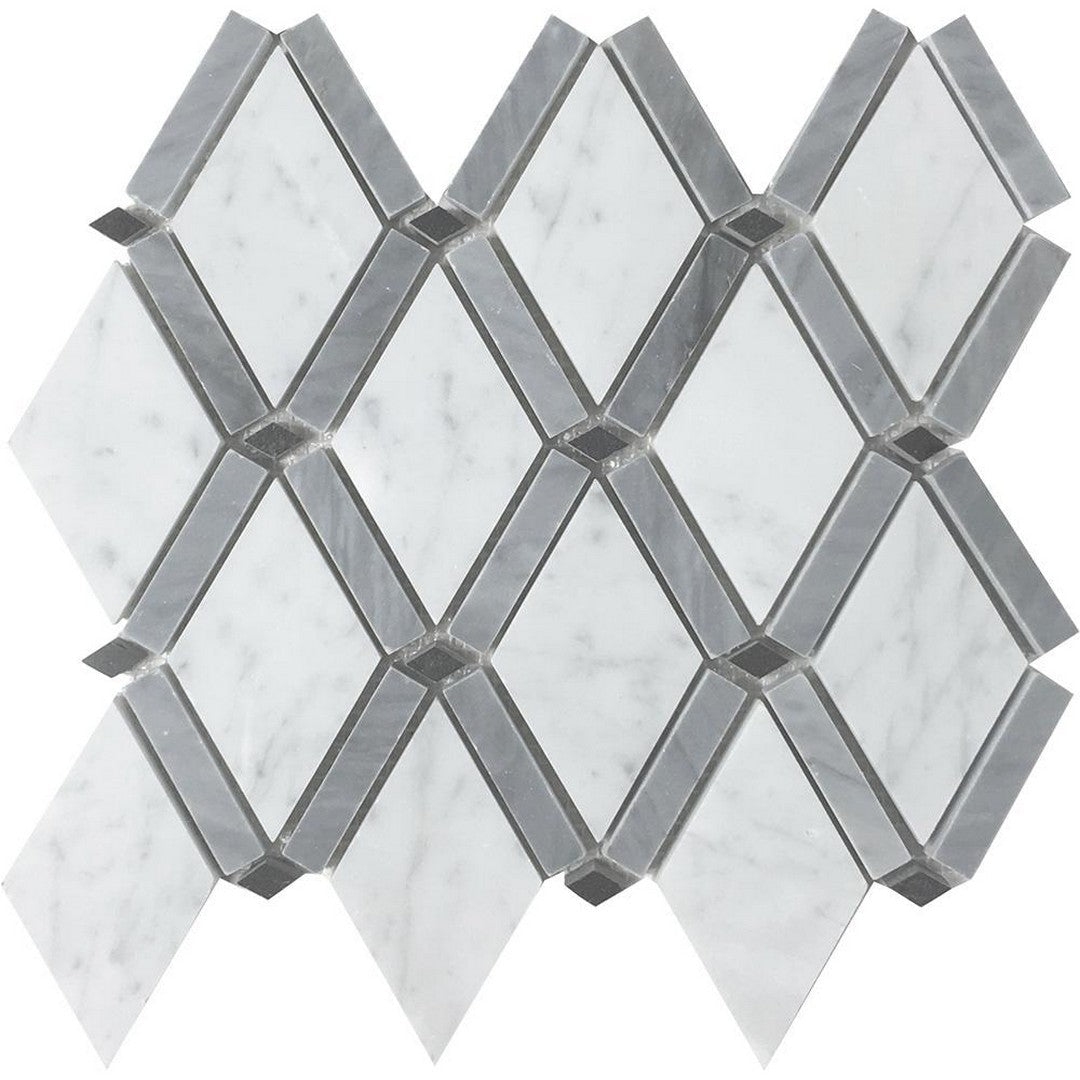 Tesoro Metropolitan Blends 9" x 10" Banded Dot Diamond Natural Stone Mosaic