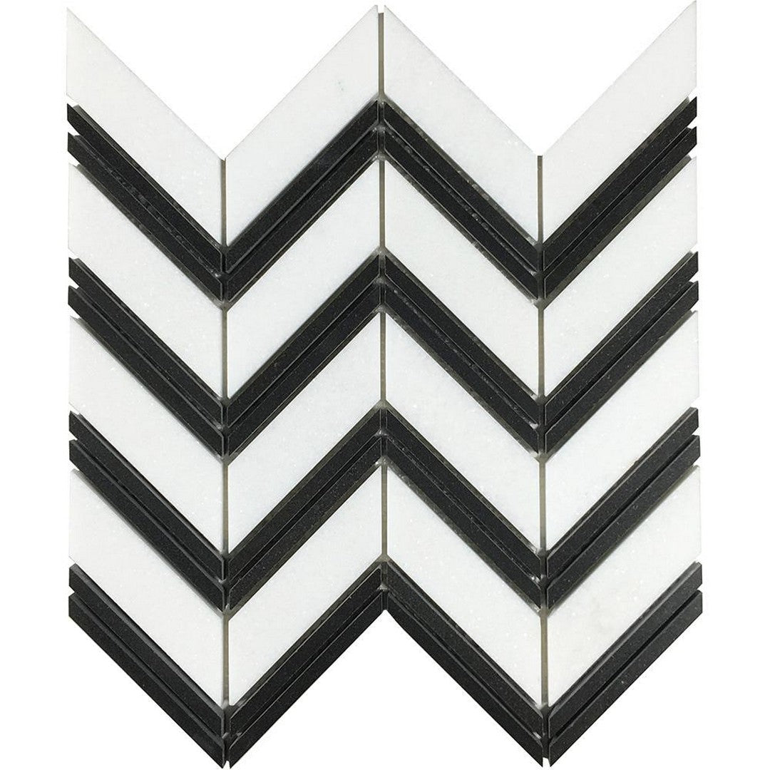 Tesoro Metropolitan Blends 11.25" x 11" Chevron Natural Stone Mosaic
