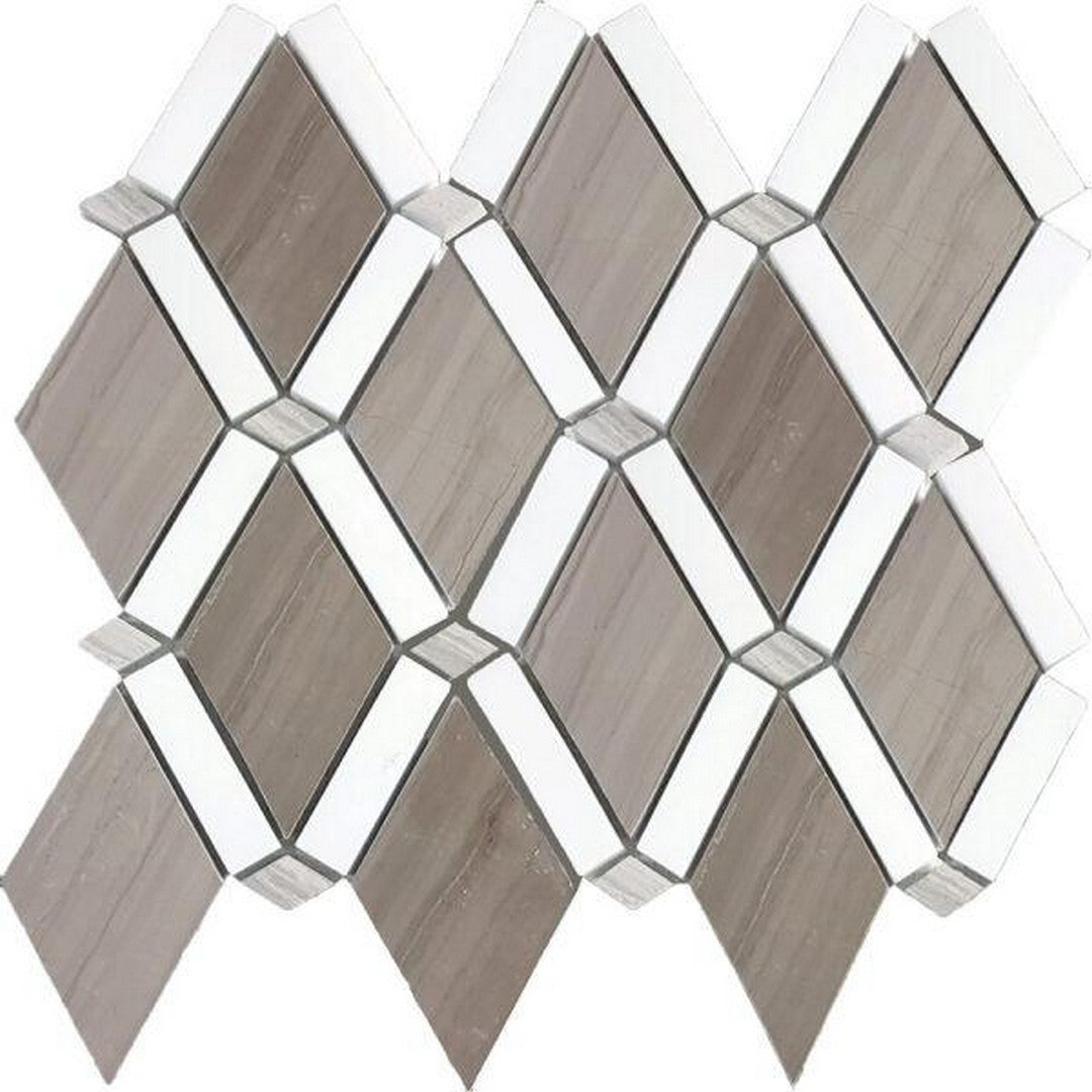 Tesoro Diamond Band Dot 9" x 10" Polished Natural Stone Mosaic