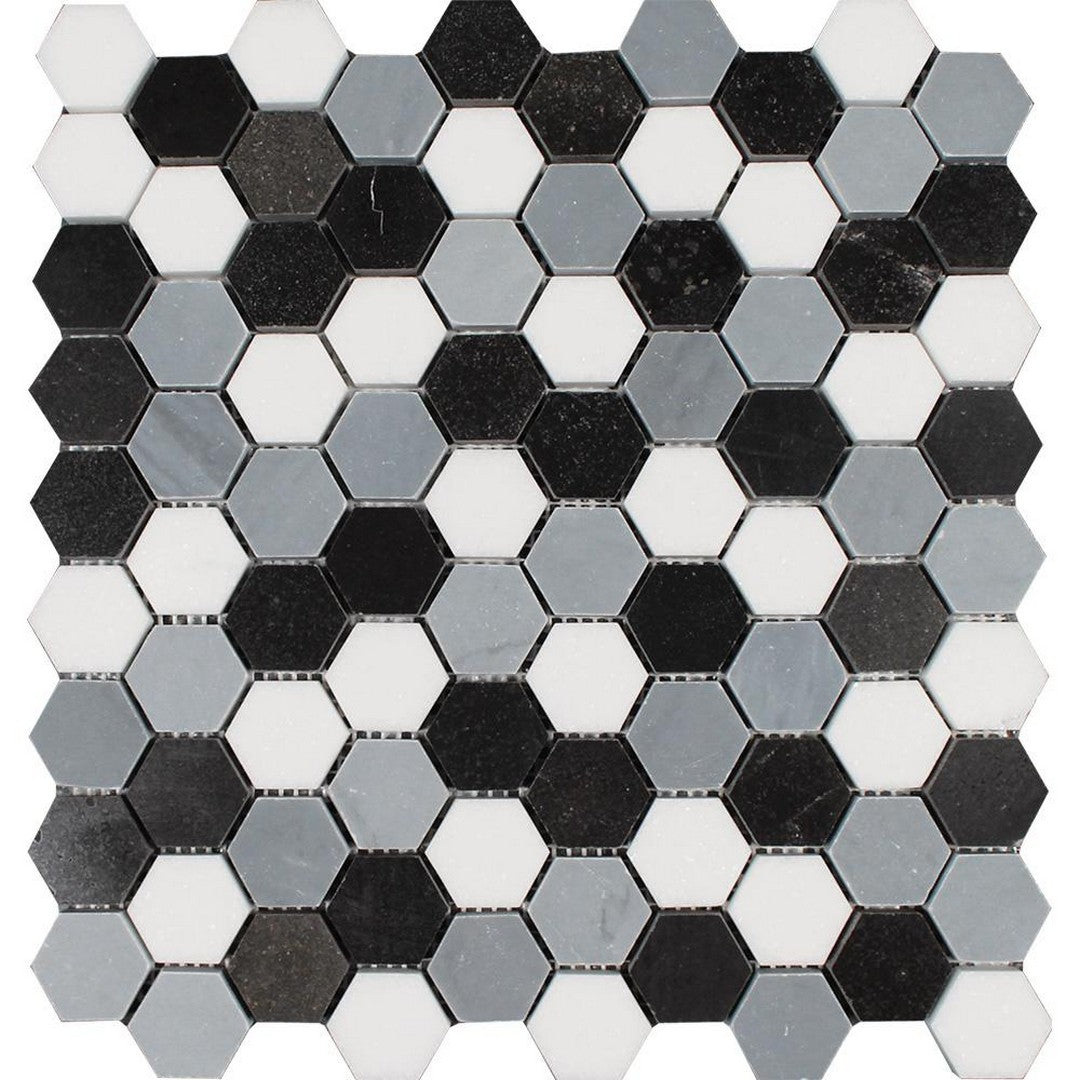 Tesoro Metropolitan Blends 11.25" x 10.75" Hexagon Natural Stone Mosaic