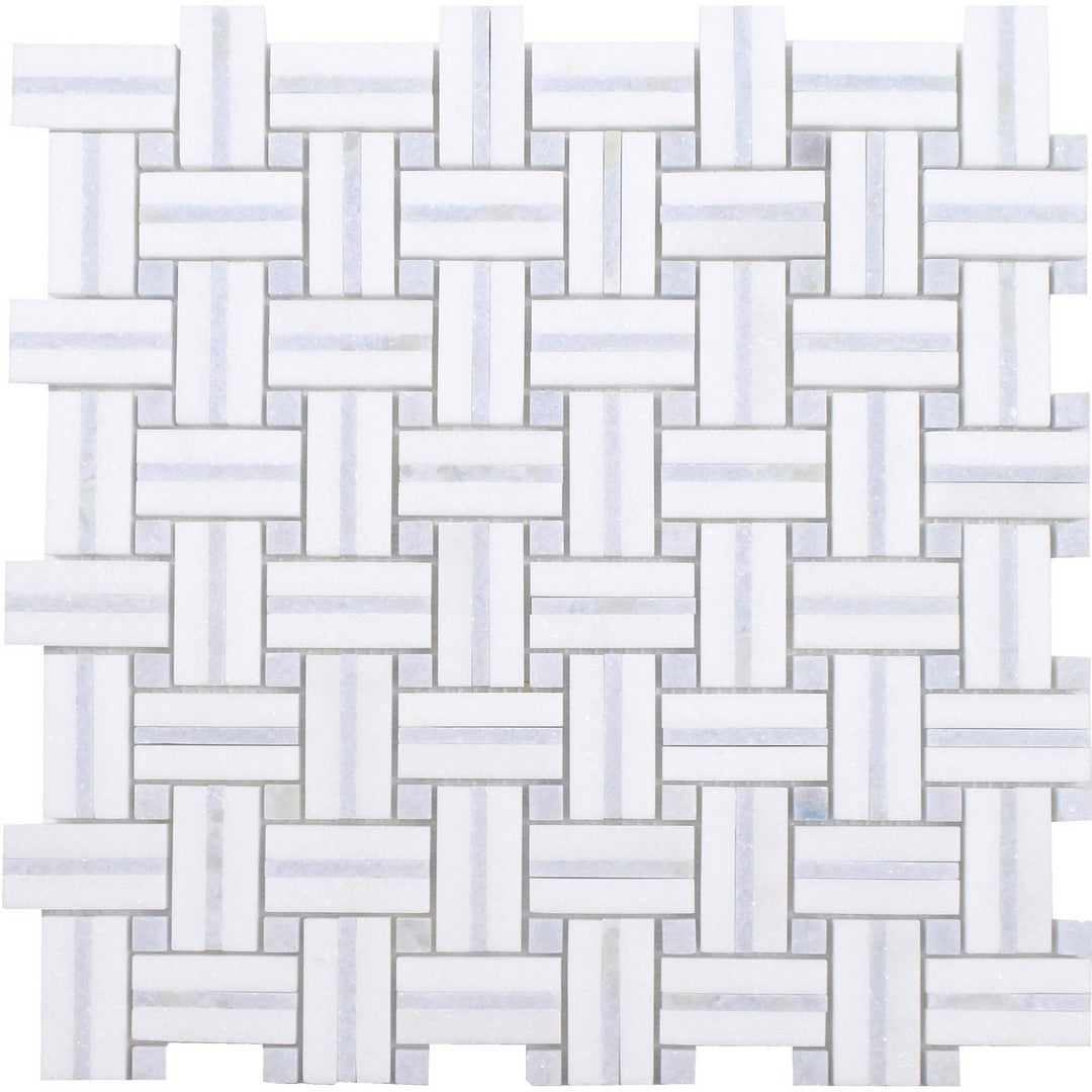 Tesoro Sliced Basketweave 12" x 12" Polished Natural Stone Mosaic