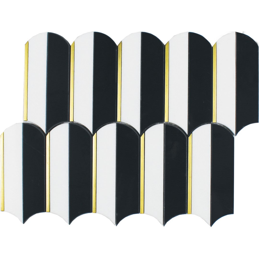 Tesoro Showtime 13.25" x 10.25" Polished Waterjet Natural Stone Mosaic