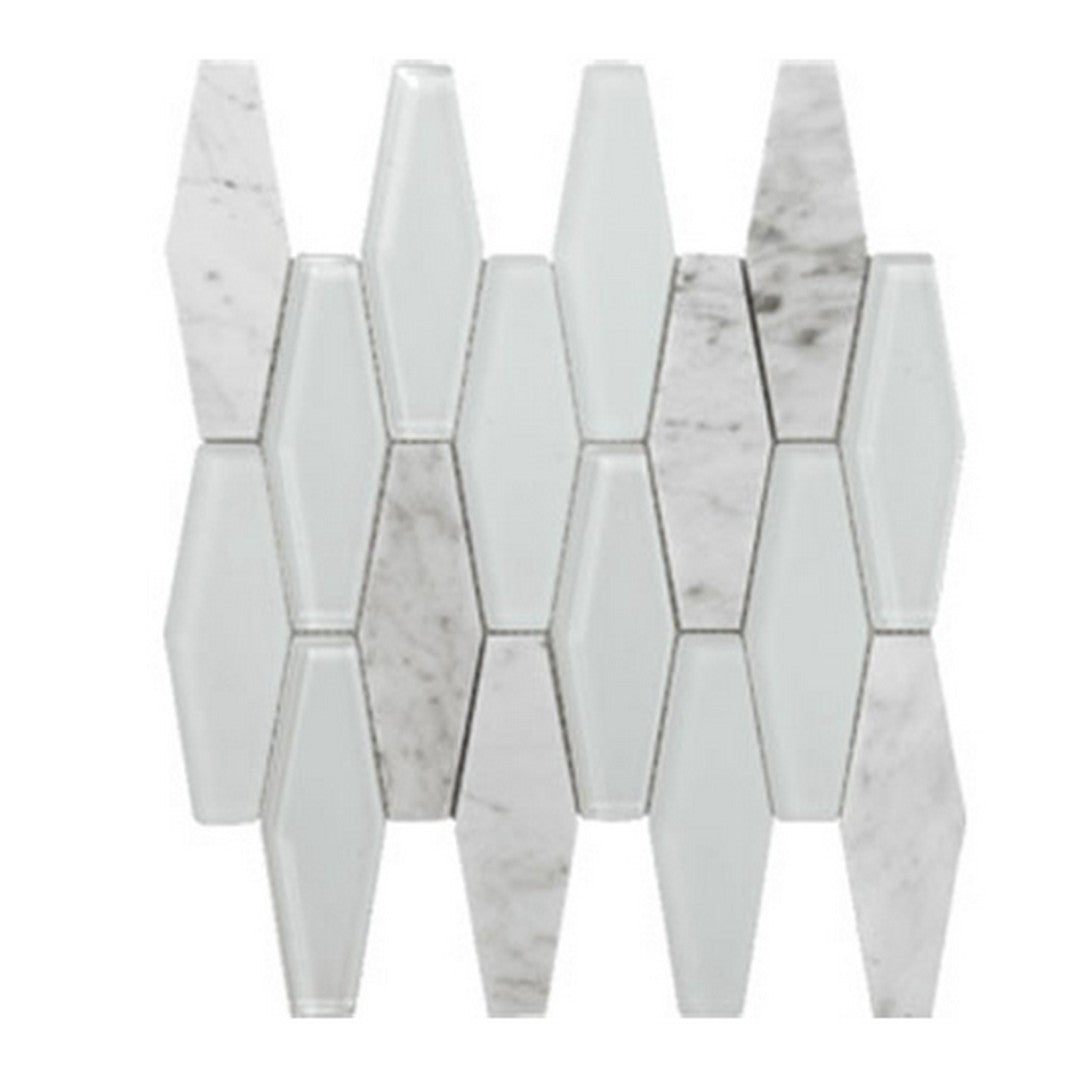 Tesoro Metro Stone & Glass Blend 11.75" x 12" Polished Diamond Mosaic