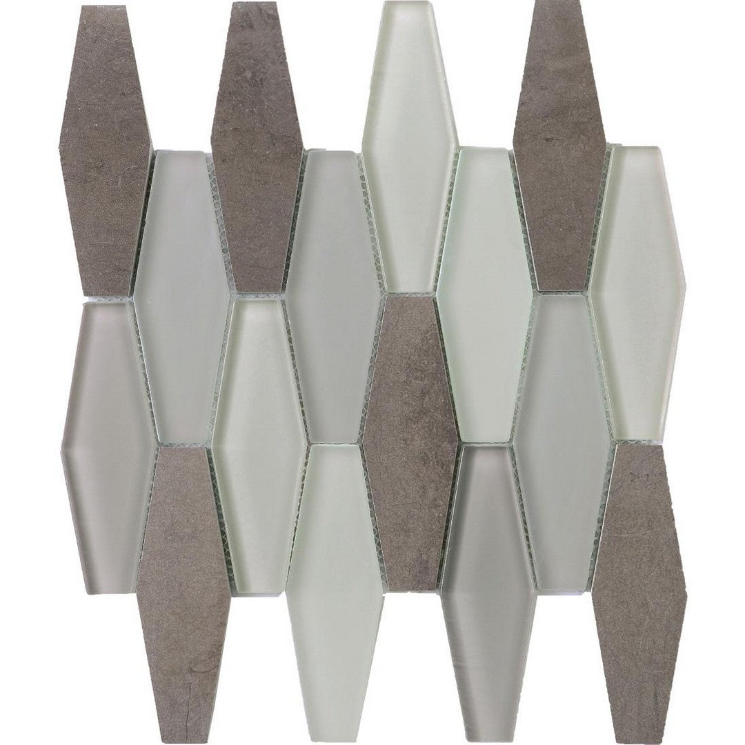 Tesoro Metro Stone & Glass Blend 11.75" x 12" Honed Diamond Mosaic