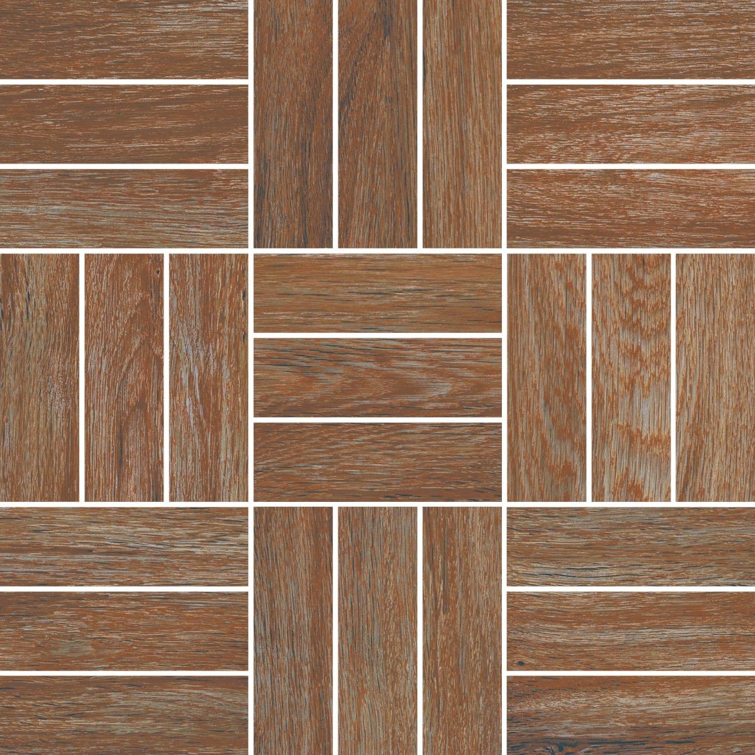 Florida Tile Berkshire 12" x 12" Wood Parquet Matte Porcelain Mosaic