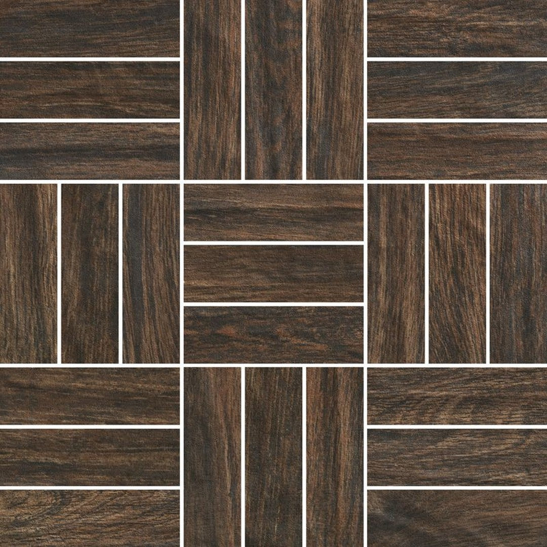 Florida Tile Berkshire 12" x 12" Wood Parquet Matte Porcelain Mosaic