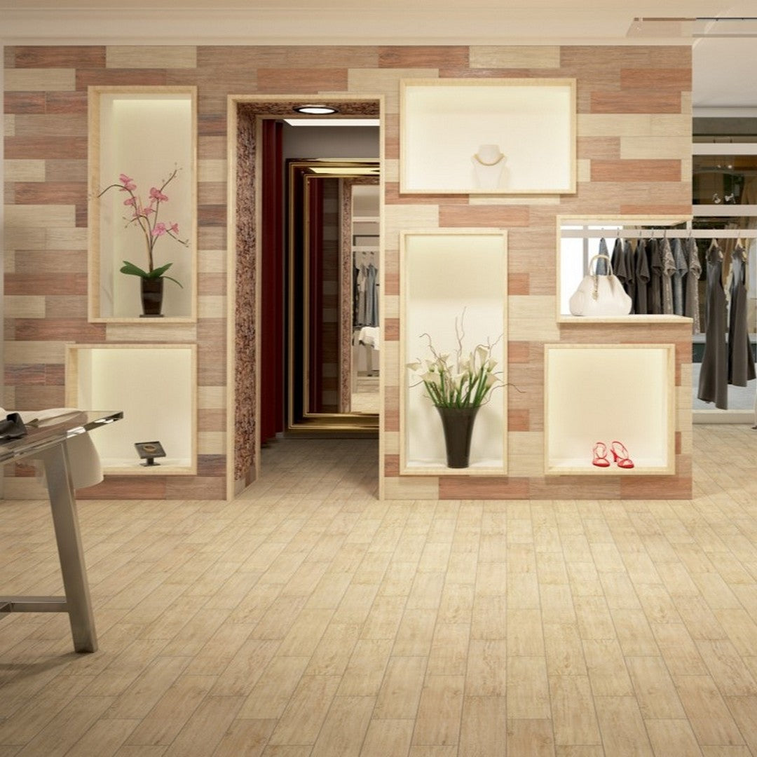 Florida Tile Natura 6" x 24" Porcelain Matte Tile Hampton Blonde