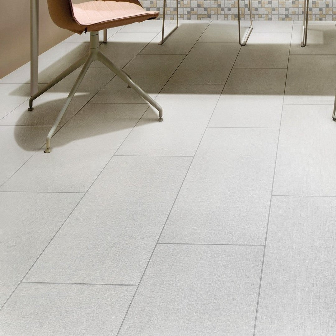 Florida Tile Rhyme 12" x 24" Porcelain Matte Fabric Tile Ivory Staccato