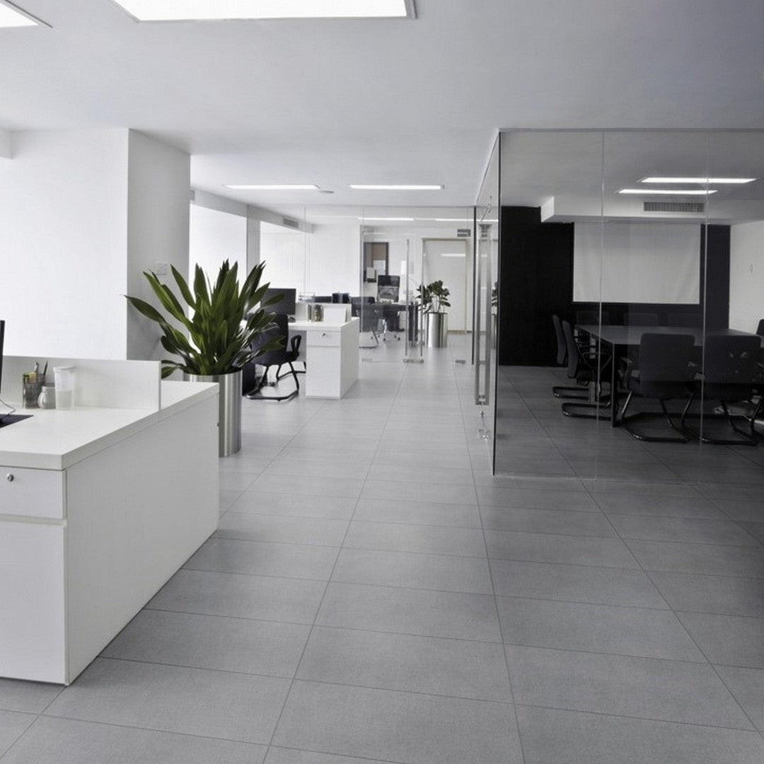 Florida Tile Rhyme 12" x 24" Porcelain Matte Fabric Tile Silver Melody