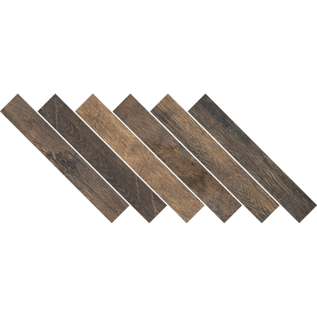 Florida Tile Cellar 12" x 12" Matte Herringbone Porcelain Mosaic A