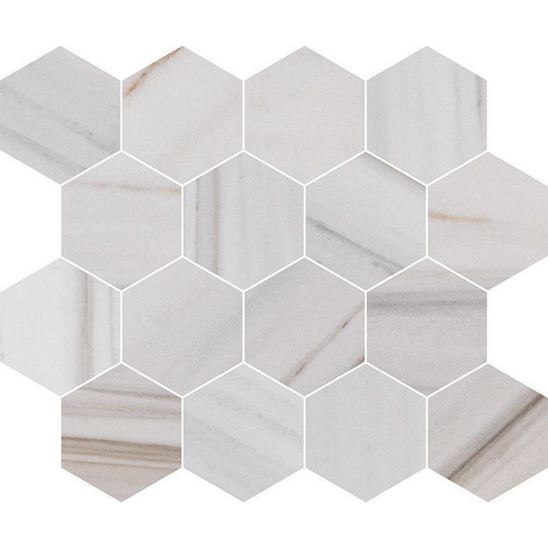 Florida Tile Alustra 10.22" x 11.81" Polished Hexagon Porcelain 3" Mosaic