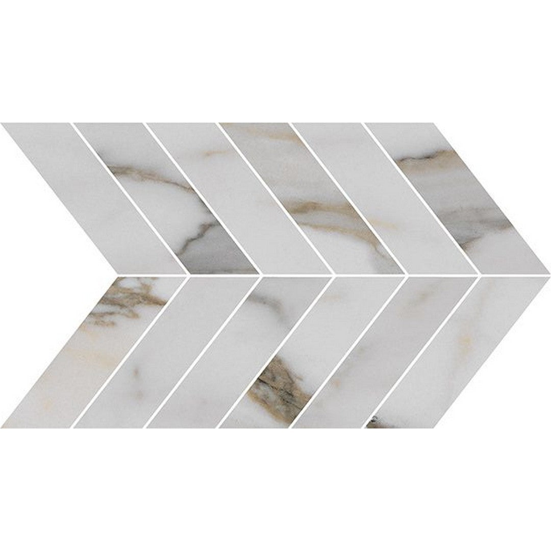 Florida Tile Alustra 9.17" x 21.02" Polished Chevron Porcelain Mosaic