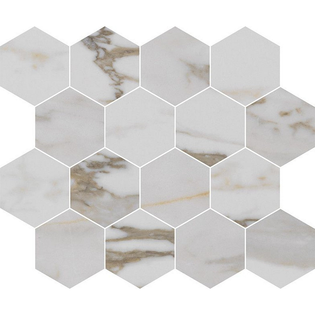 Florida Tile Alustra 10.22" x 11.81" Polished Hexagon Porcelain 3" Mosaic