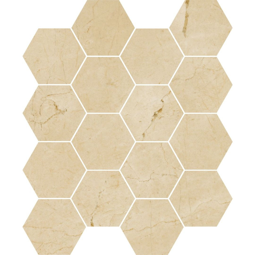 Florida Tile Enchant 10" x 11.75" Rectified Polished Hexagon Porcelain 3" Mosaic
