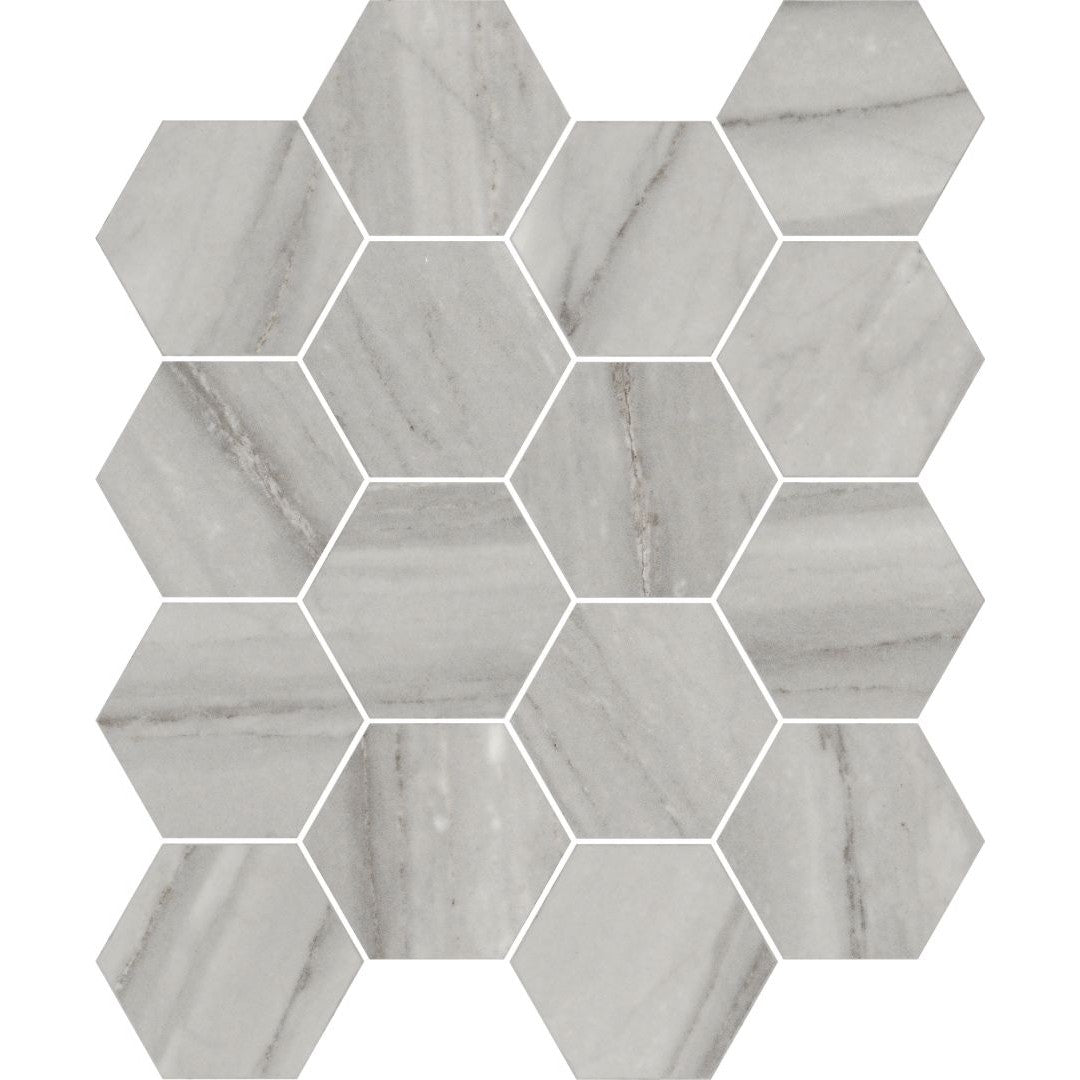 Florida Tile Enchant 10" x 11.75" Rectified Polished Hexagon Porcelain 3" Mosaic