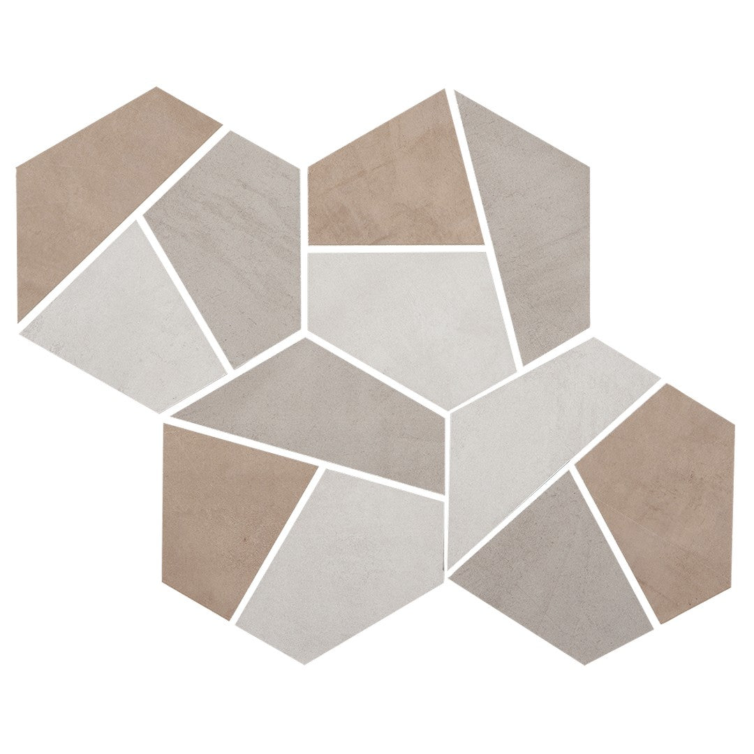 Florida Tile East Village 12" x 15" Rectified Matte Hexagon Porcelain Mosaic