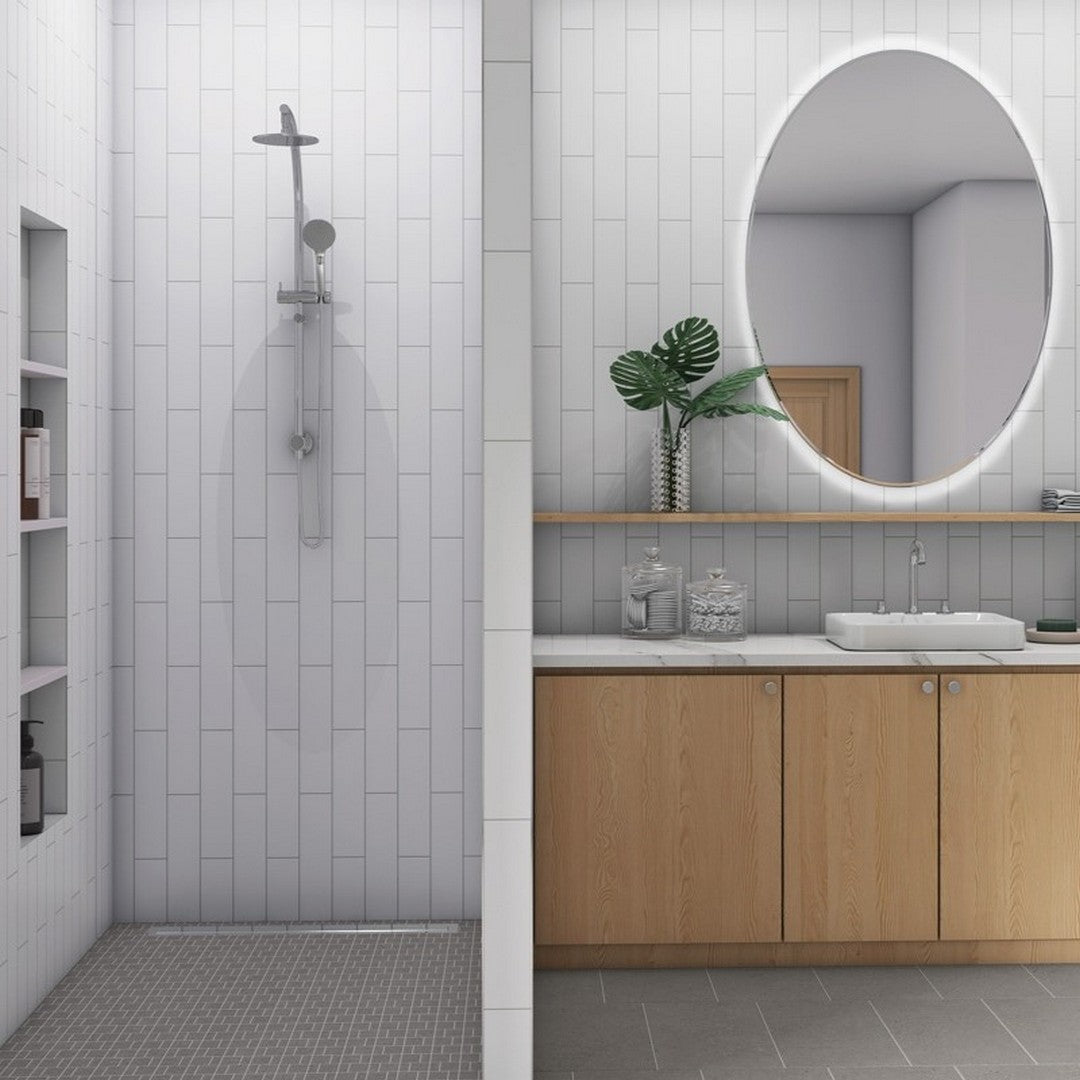 Florida Tile Fluent 4" x 16" Ceramic Matte Tile White