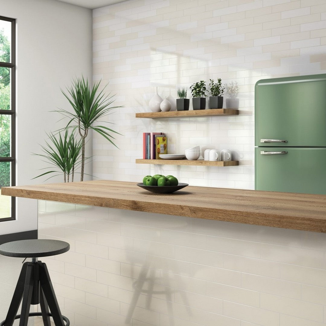 Florida Tile Fluent 3" x 12" Ceramic Glossy Tile White