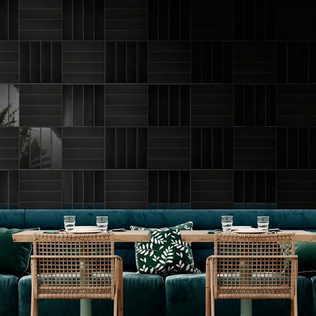 Florida Tile Fluent 3" x 12" Ceramic Matte Tile Black