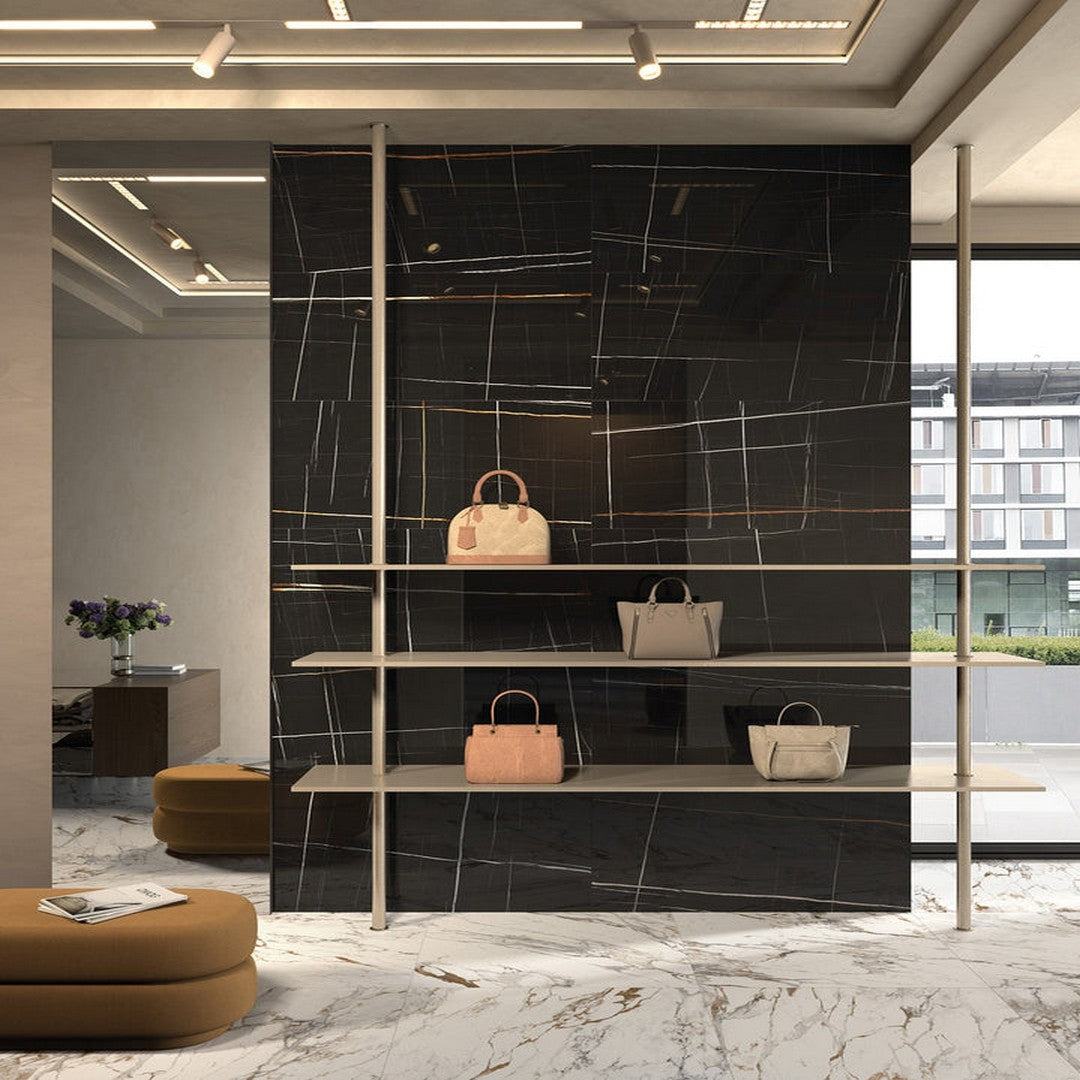 Florida-Tile-Indulge-36-x-36-Rectified-Polished-Porcelain-Tile-Sahara-Noir