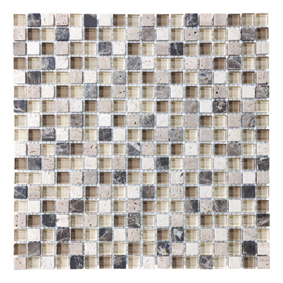 Florida Tile Bliss 12" x 12" Natural Stone & Glass Mosaic