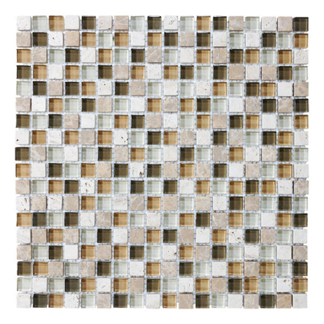 Florida Tile Bliss 12" x 12" Natural Stone & Glass Mosaic