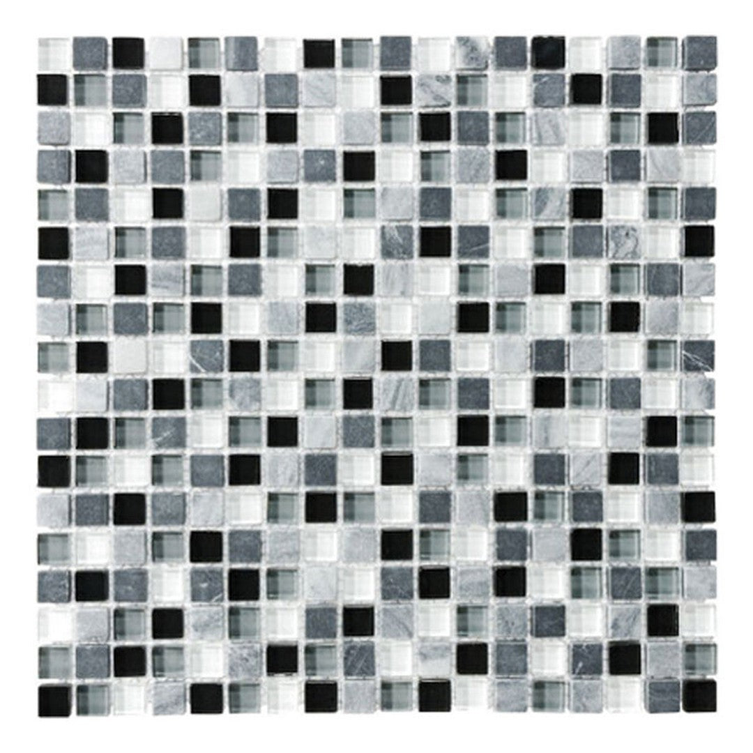 Florida Tile Bliss 12" x 12" Natural Stone & Glass Mosaic
