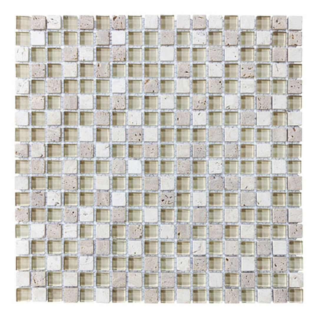 Florida Tile Bliss 12" x 12" Natural Stone & Glass Mosaic