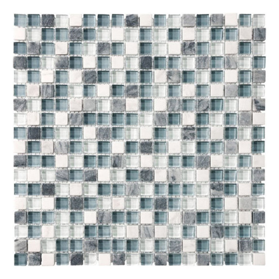 Florida Tile Bliss 12" x 12" Natural Stone & Glass Mosaic