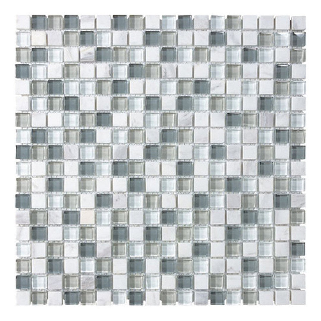 Florida Tile Bliss 12" x 12" Natural Stone & Glass Mosaic