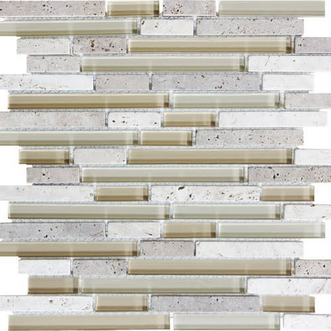 Florida Tile Bliss 12" x 12" Random Strip Natural Stone Mosaic