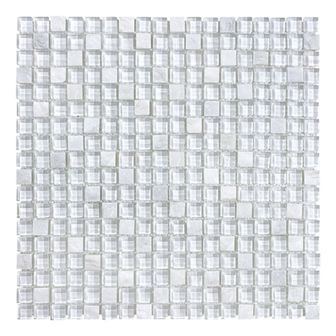 Florida Tile Bliss 12" x 12" Natural Stone & Glass Mosaic