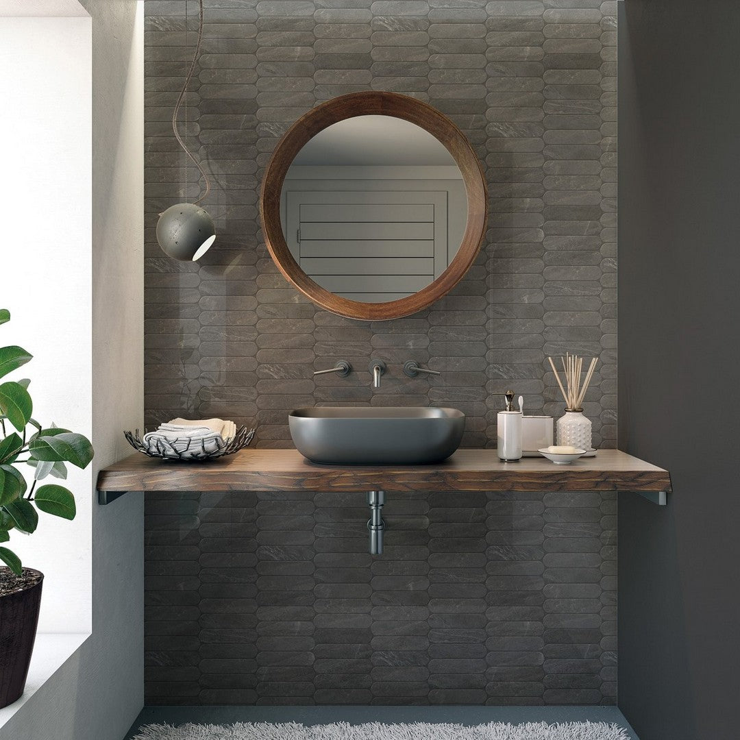 Florida-Tile-Tempo-9-X-15-Oval-Porcelain-Mosaic-Dark-Gray