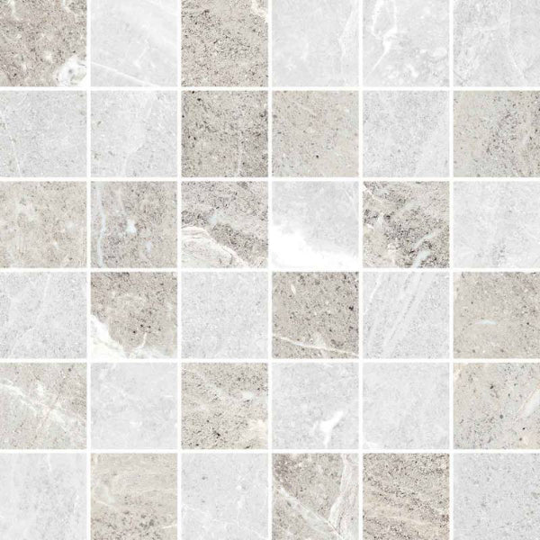 Happy Floors Flint 12" x 12" Natural Porcelain 2" Mosaic