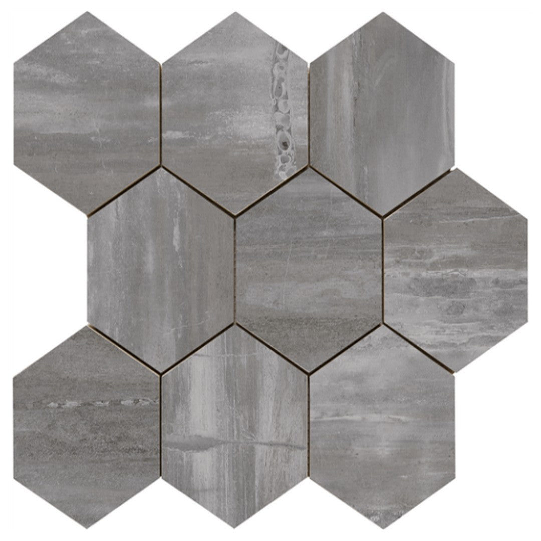 Happy Floors Fossil 11.5" x 14" Natural Porcelain Hexagon Mosaic
